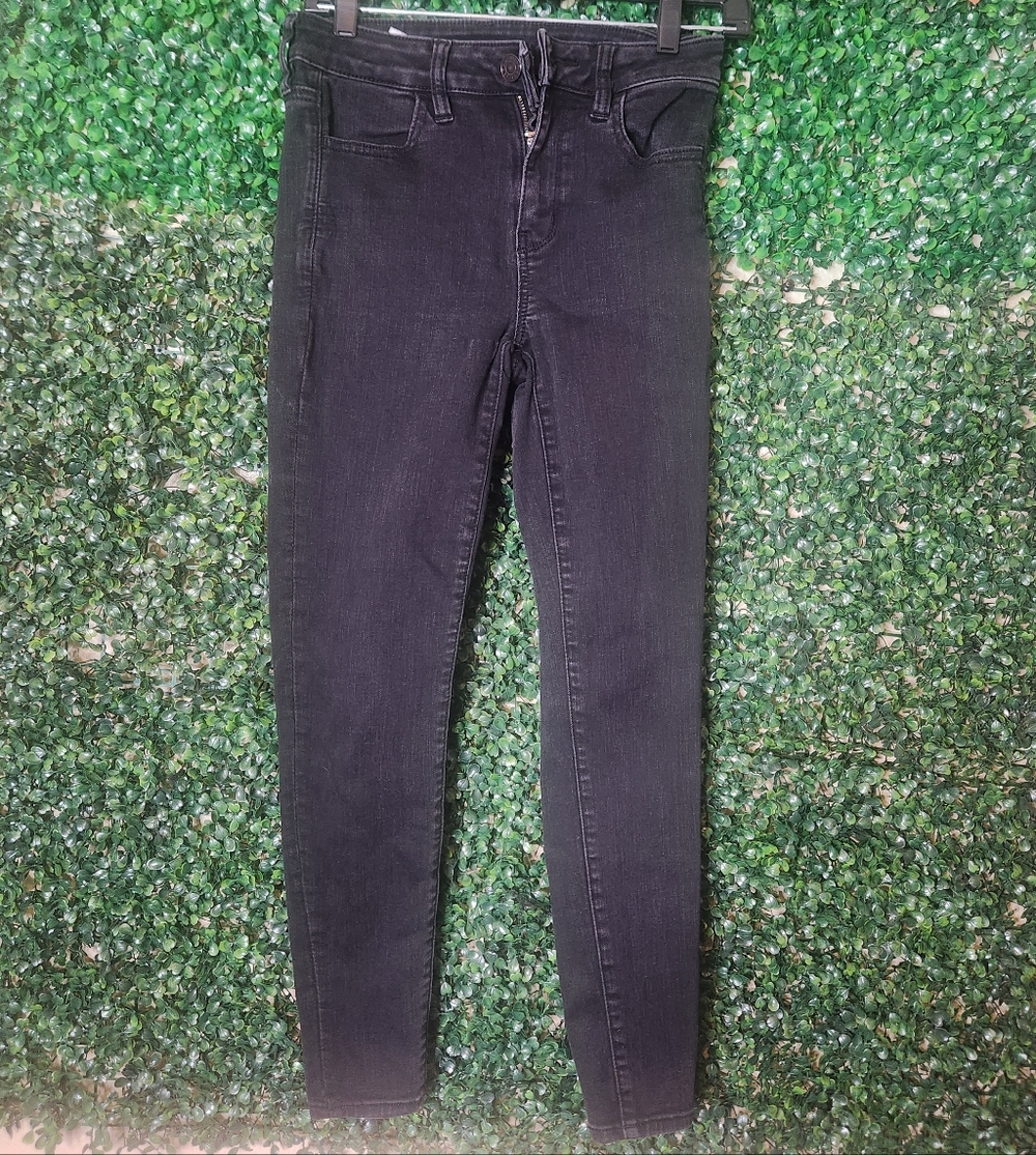 American Eagle Troussers Skinny Fit Black Casual Denim